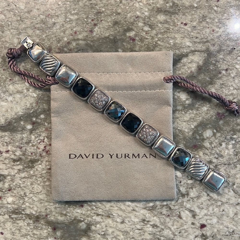 David Yurman One-Row Diamond Chiclet Bracelet